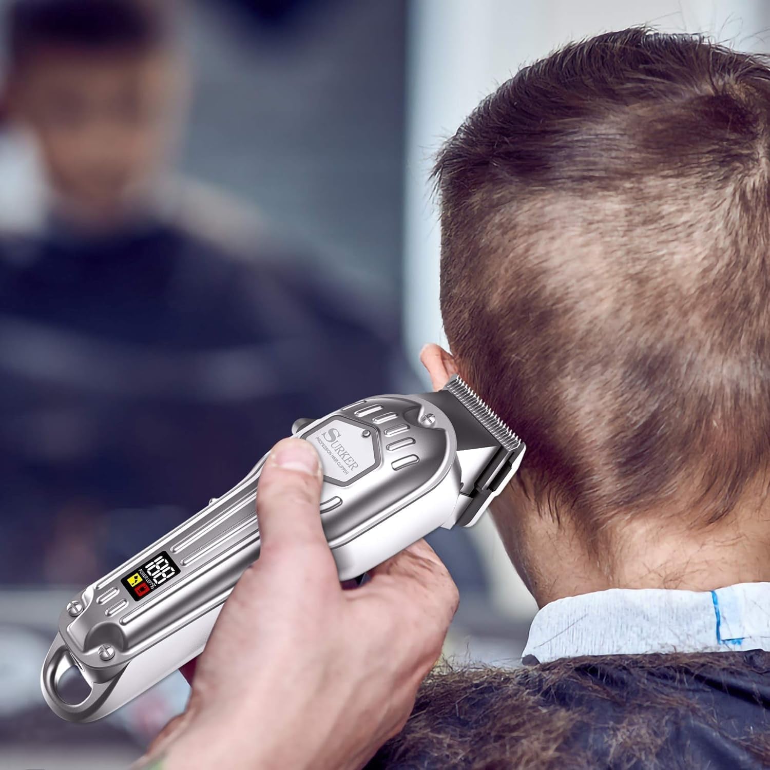 Mens Hair Clippers Cord Cordless Hair Trimmer Professional Haircut Kit for Men Rechargeable LED Display