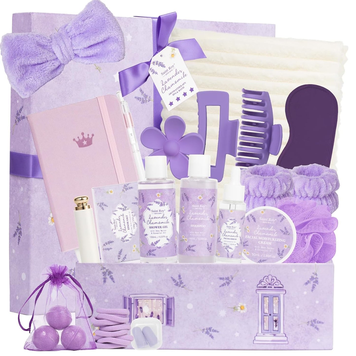 Spa Gift Basket Set for Women & Men | Bath & Body Gift Set, Bath Spa Basket