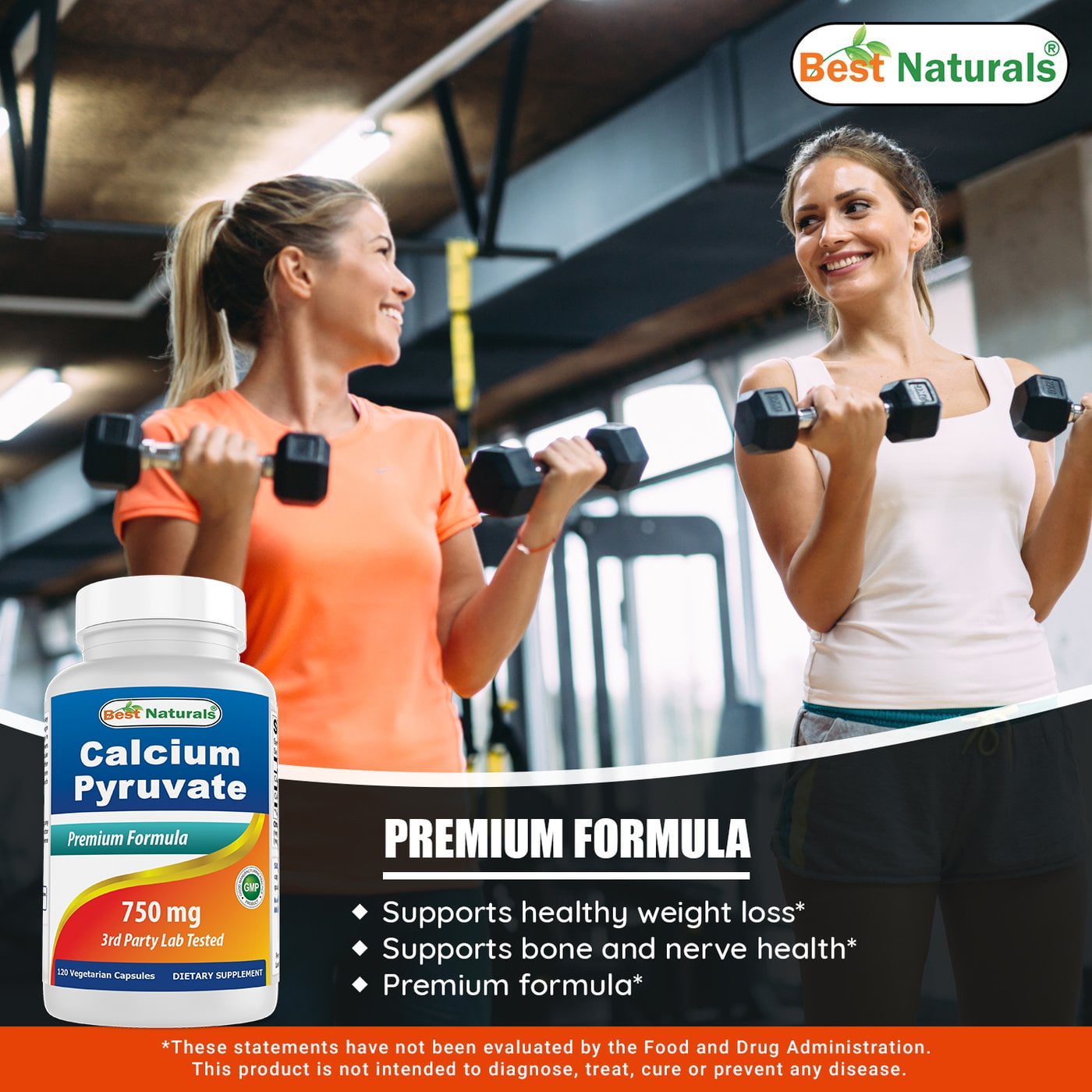 2 Pack  Calcium Pyruvate 750 Mg 120 Capsules