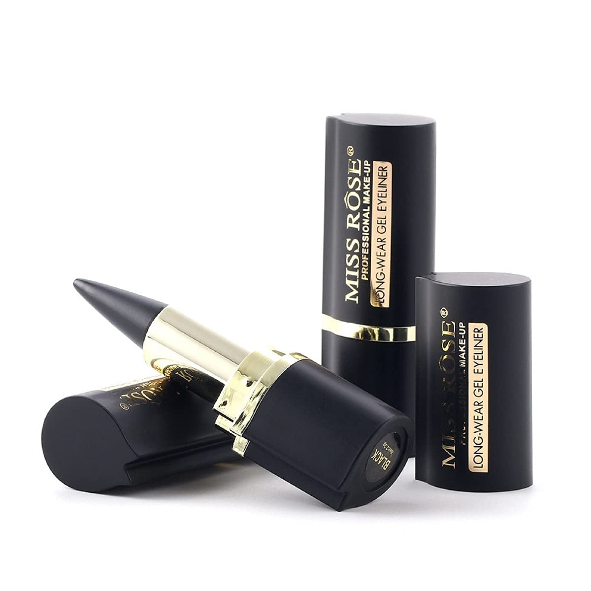 2 Pcs Black Gel Cream Eyeliner Set, Tool Smudge Proof and Waterproof Matte Quick Dry Black Eye-Liner Pencil Tattoo Eyeliner Pen Stick Makeup for Women