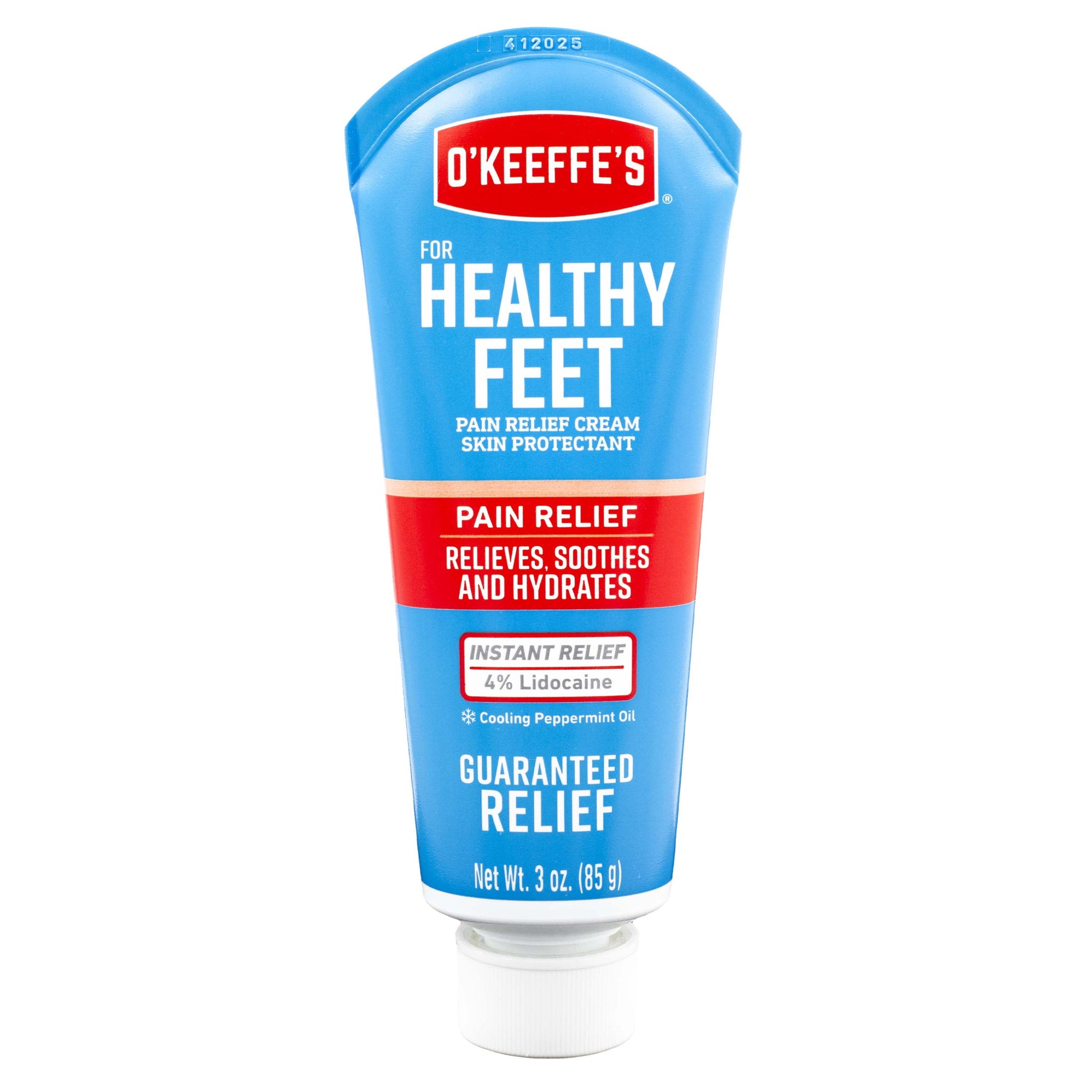 Healthy Feet Pain Relieving Foot Cream with Lidocaine, 3Oz Tube