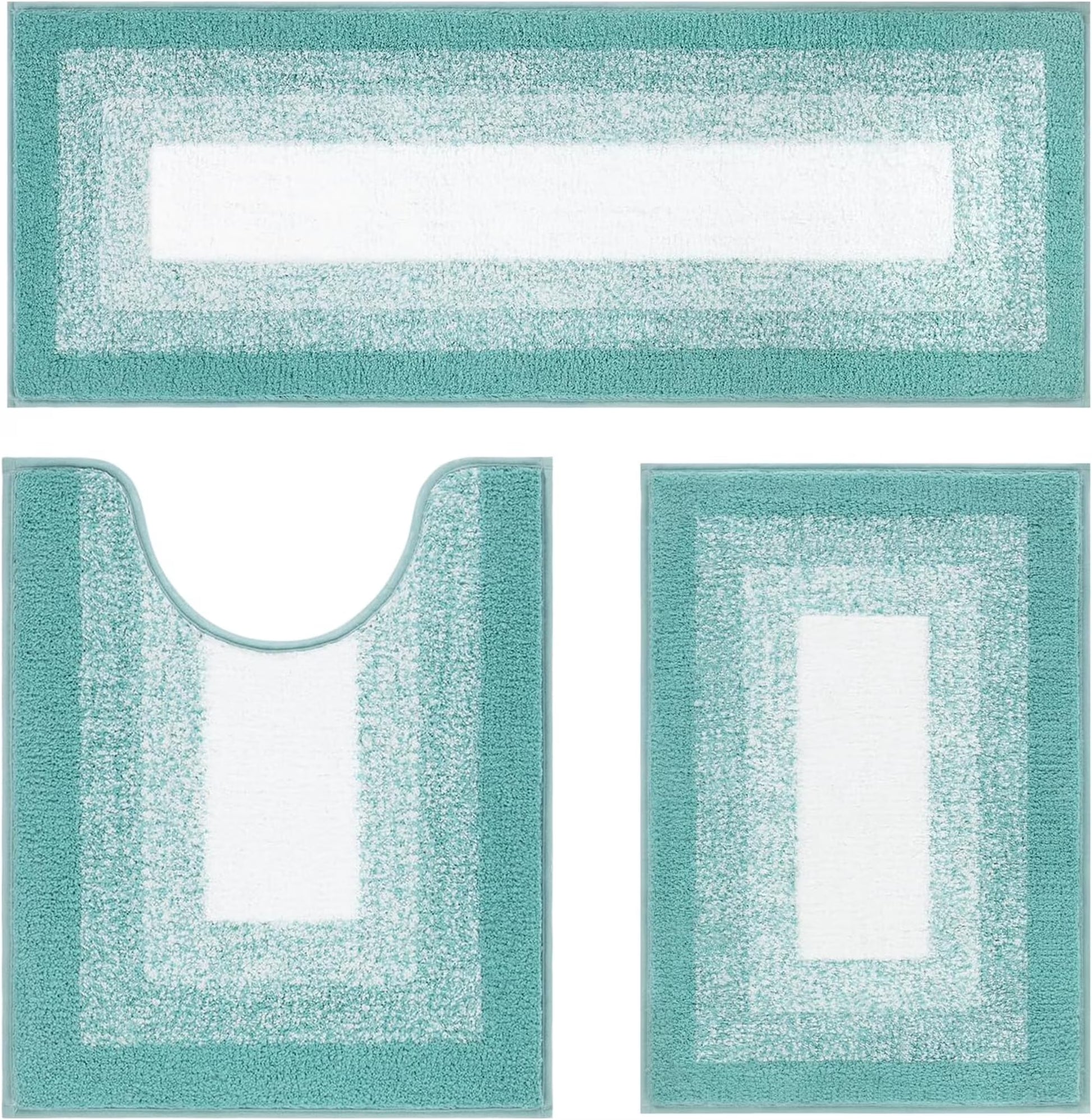 3 Piece Bath Rug Set Microfiber Washable Non Slip Bathroom Rug and Mat Set