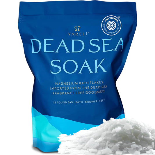 Magnesium Flakes, 15Lb, Dead Sea Bath & Foot Soak, Alternative to Epsom Salt for Relaxation, Wellness & Muscle Relief